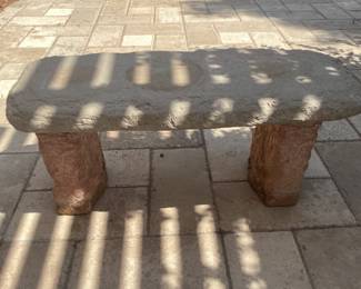 Concrete patio bench
