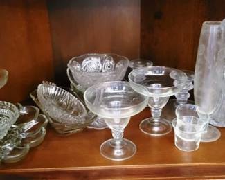 748 - Shelf lot of Assorted Glass Items
