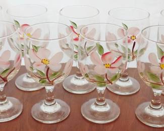 44 - 9 Desert Rose Goblets, 6.5" tall
