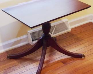 26 - Duncan Phyfe Mahogany End Table 18" x 23" x 15" Brass Toes
