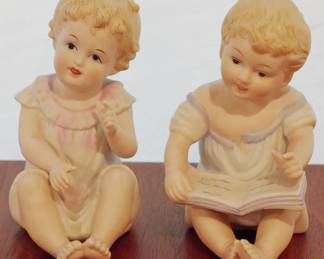 121 - 2 Andrea Piano Baby Figures - 4.5" tall One Marked Andrea
