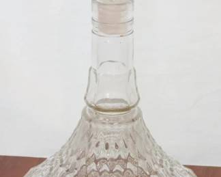 40 - Glass Ship Decanter with Stopper - 12" tall
