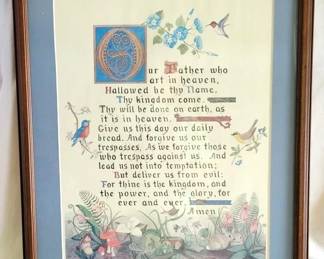 759 - "Our Father's Prayer" framed 17 x 22
