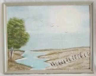 607 - Framed Canvas Painting 12 x 15
