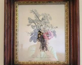 772 - Framed Floral Print - 16 x 14
