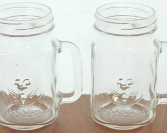 48 - 2 Libbey County Fair Glass Drinking Jars 5.5" tall
