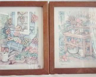 603 - Pair of Wood Framed Prints, 11 x 9

