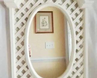 601 - Plastic Lattice Framed Mirror 23 x 16.5
