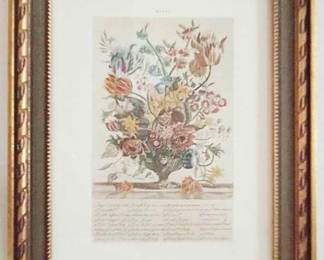 602 - Small Framed Floral Print - 10 x 8
