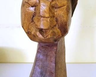 704 - Wood Bust Statue - 13" tall
