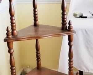 598 - Vintage Wooden Corner What Not Shelf 55 x 11.5
