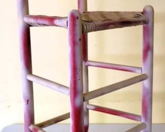 723 - Painted Farmhouse Stool 32.75 tall (back) 22" seat height
