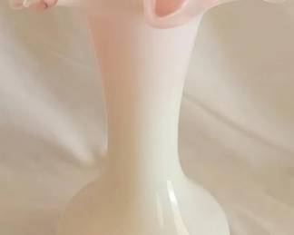 561 - Fenton Silvercrest Vase Pink/Peach 8" tall
