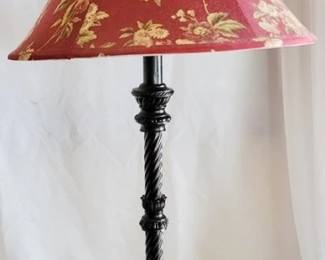 583 - Resin Lamp w/ floral lamp shade 31" tall You are buying a used as-is electric/electronic item. We do not guarantee all components are present, and if it is not expressly stated, it is untested.
