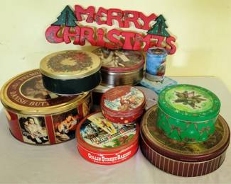 696 - Lot of Christmas Tins & More

