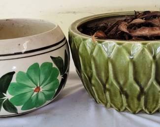 729 - 2 Ceramic Planters 12" round
