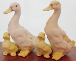 110 - 4 Hand Painted Duck Figures by Angeline 5.5" tall
