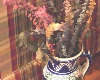 9 - Decorative Vase with Faux Flowers - 36" tall
