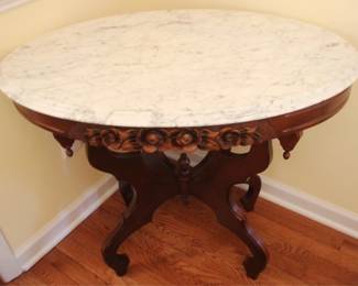 683 - Marble Top Table - 22 x 34 x 28

