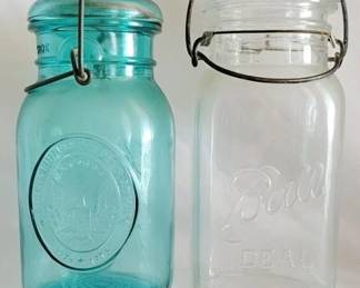 521 - Pair of Ball Canning Jars 8" tall
