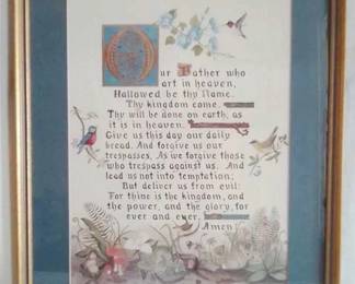 616 - Framed "Our Father's Prayer" Print 23 x 18
