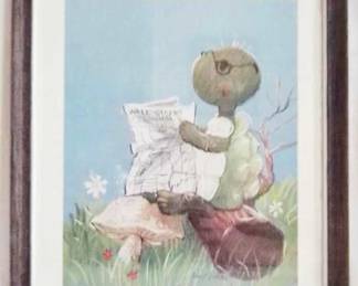 604 - Framed Turtle Print - 13.5 x 11.5
