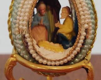 120 - Religious Diorama Egg with Stand
