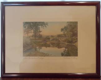 88 - Wallace Nutting "A New Hampshire Bridge" by Wallace Anthony 13" x 17"
