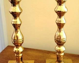 774 - Pair of Brass Candlestick Holders 7.5" tall
