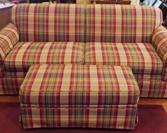 29 - Plaid Sofa with Ottoman - 35" x 84" x 38"
