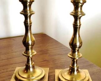 776 - Pair of Brass Candlestick Holders 7" tall
