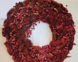 513 - Pine Cone & Berry Wreath - 15" round
