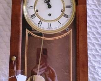 778 - Herman Miller Wall Clock w/ Pendulum & Key 33 x 10 x 8.5
