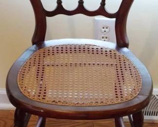 24 - Victorian Walnut Cane Bottom Chair 33" x 16" x 19"

