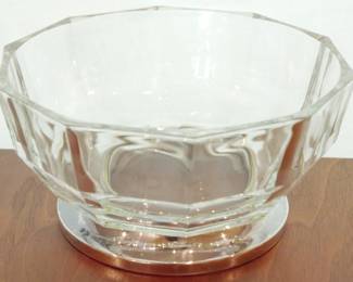 49 - Glass Bowl with Silver Plated Base 4.5" x 9"
