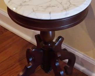 3 - Marble-top Plant Stand - 19" x 14"
