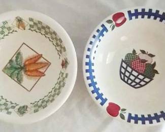 624 - 2 Ceramic Bowls - 8.5" round
