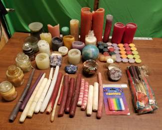 Box of candles, used & some new