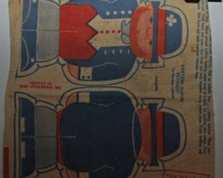 RARE 10 LB CLOTH SACK FOR SEA ISLAND SURAR WITH UNCUT IRISH SALIOR DOLL