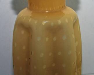 FENTON ENCASED VASE WITH WHITE DOTS