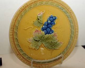 MAJOLICA PLATTER GRAPE PATTERN BLACK FOREST GERMANY