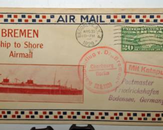 BREMIN SHIP TO SHORE CATAPULT AIRMAIL 