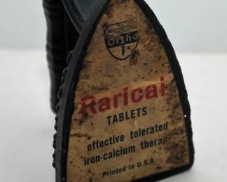 IRON ADVERTISING RARICAL TABLETS ON BASE ON ON CAST IRON