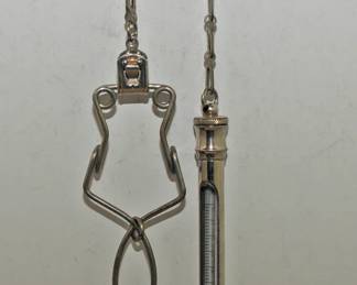 RARE NURSES CHATELAINE STANLESS STEEL ORAL THERMOMETER CASE