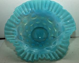 FENTON DOT OPTIC FLUTED BOWL