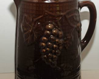 YELLOW WARE ROCKINGHAM GRAPE PITCHER