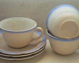 3 FIREKING JADITE ALICE PATTERN C&S