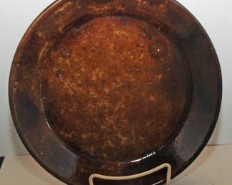 YELLOW WARE ROCKINGHAM PIE PLATE 