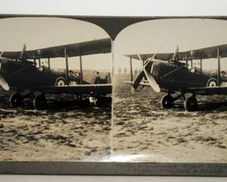 STEREO VIEW WWI BI-PLANE AND A NICE SELECTION OF INTERESTING STEREO VIEWS 