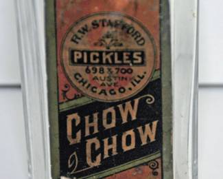 STAFFORD CHOW CHOW BOTTLE WITH PAPER LABLE 